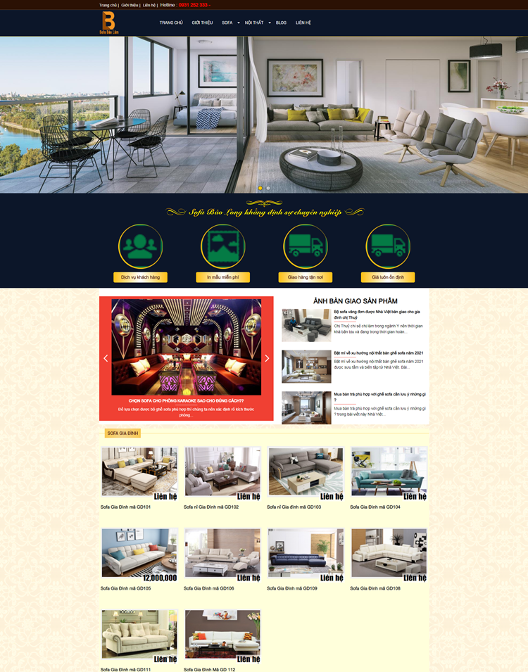 Mẫu website nội thất bảo long