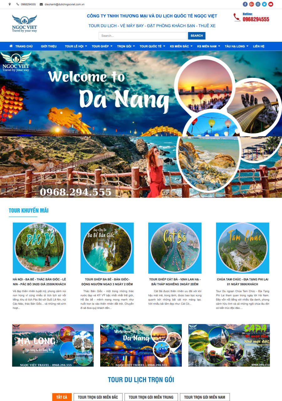 Giao diện website du lịch